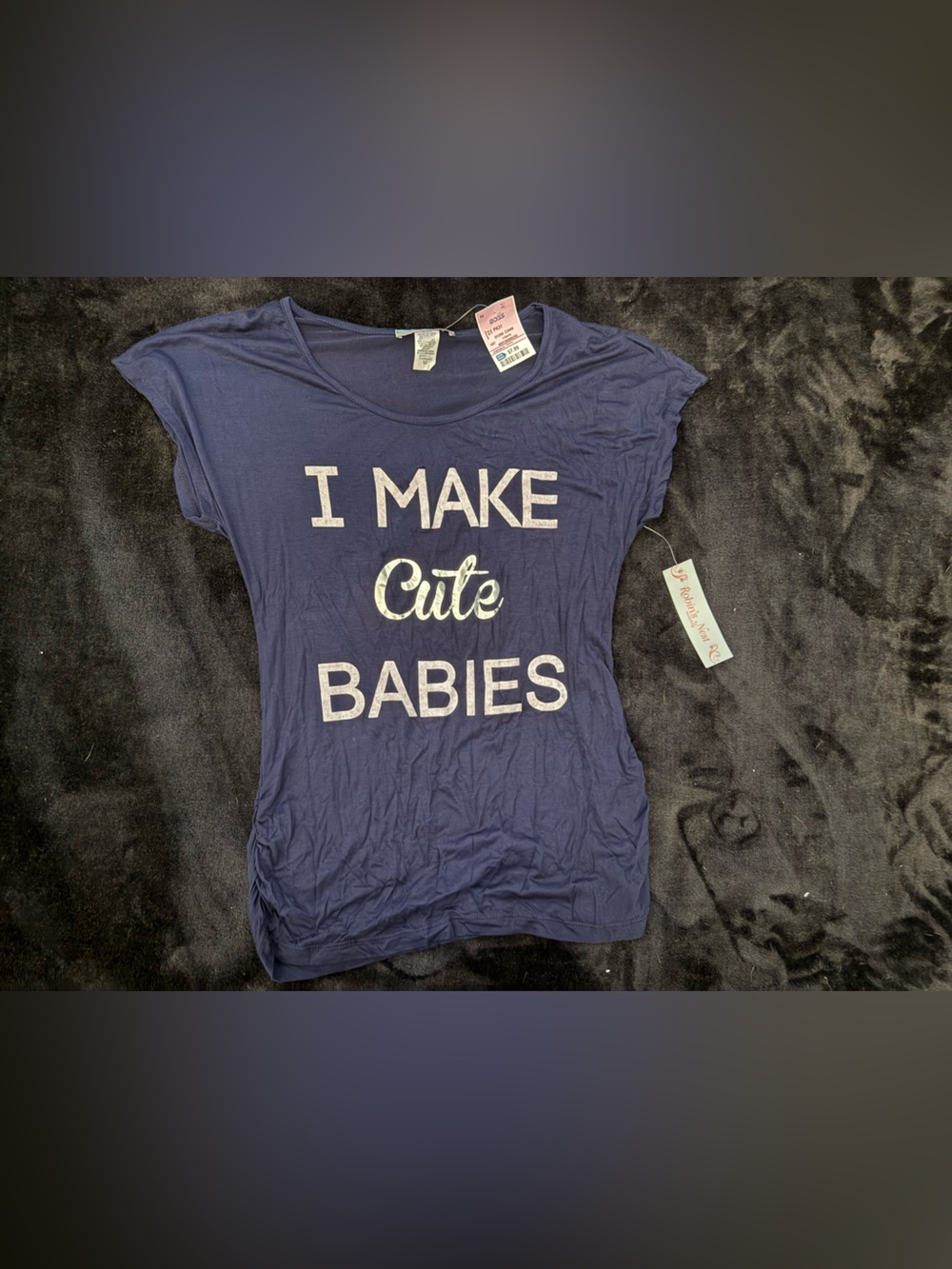 Maternity Graphic Tee - Navy "I Make Cute Babies"